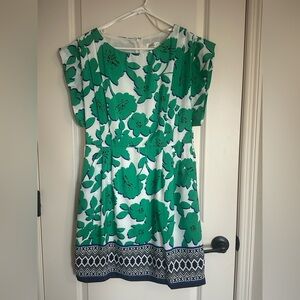 Eliza J White Green Floral dress